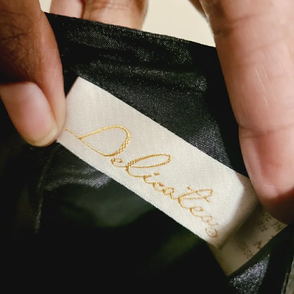 Delicates | Vintage Black Nylon Lace Chemise or Slip (Size Medium)